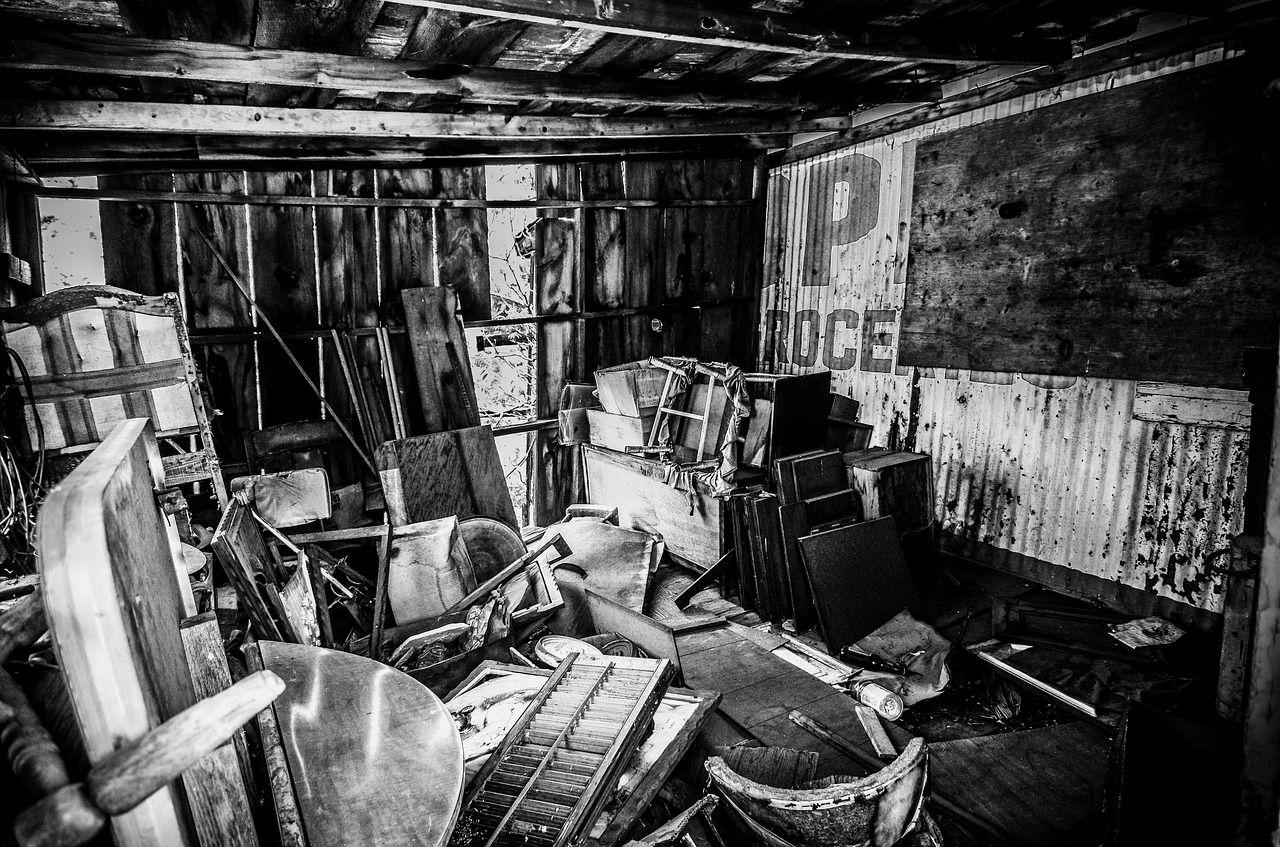 black and white clutter structure free photo