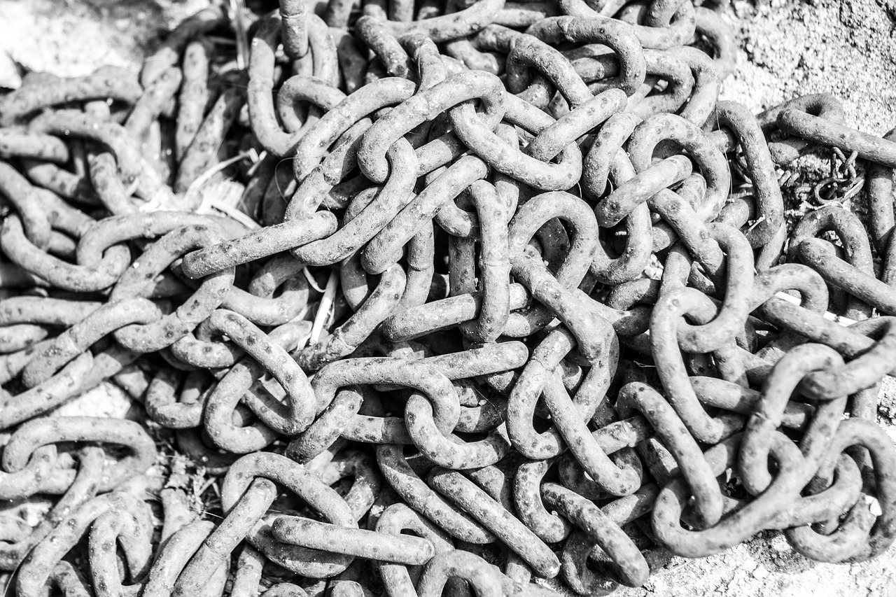 black and white chain background free photo