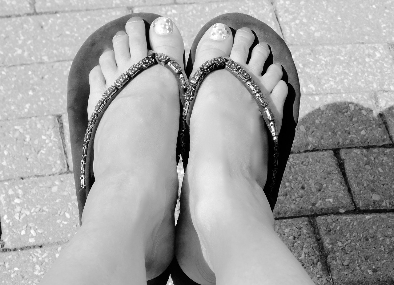 black and white feet sandals free photo