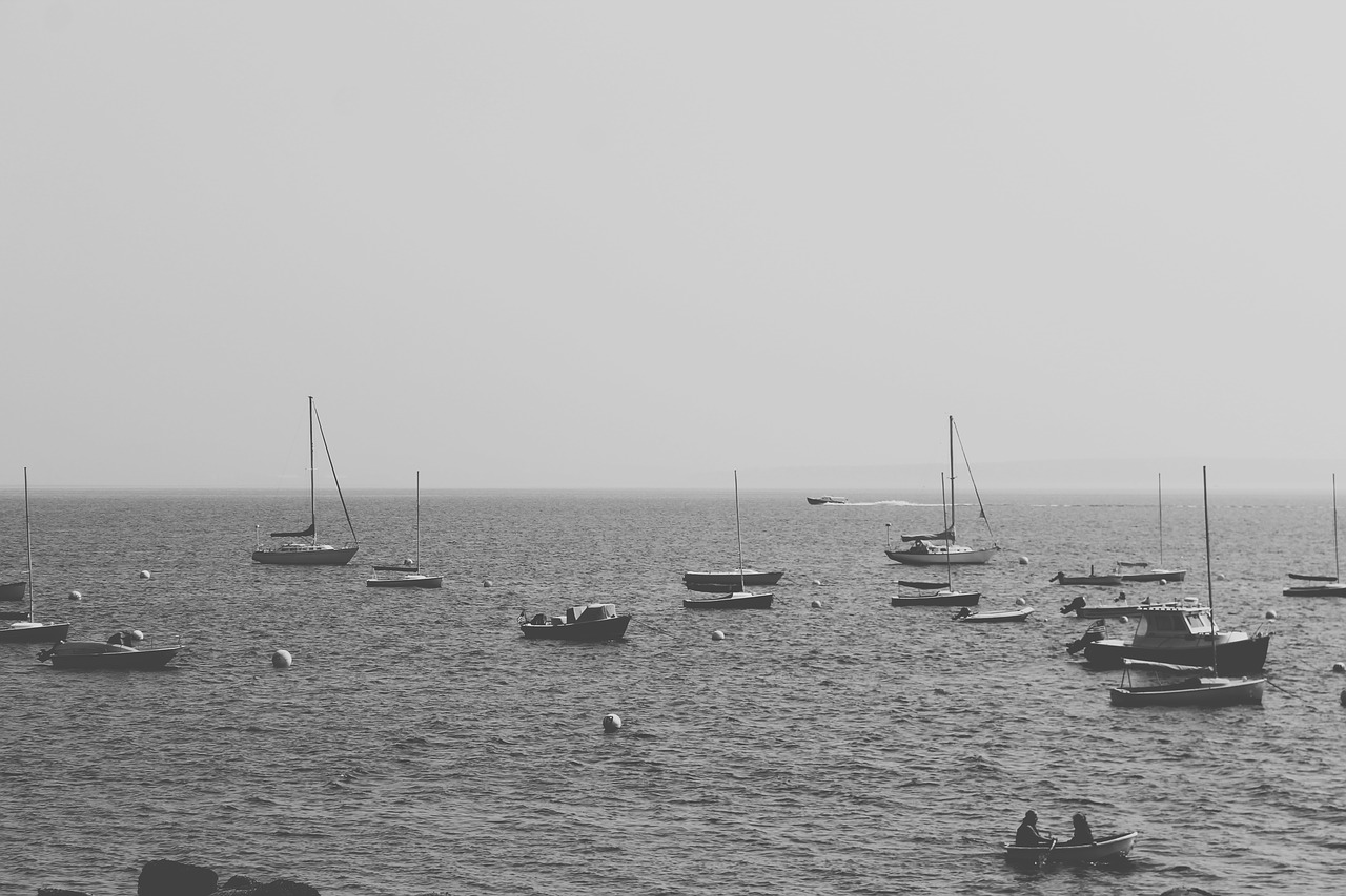 black and white boats dark free photo