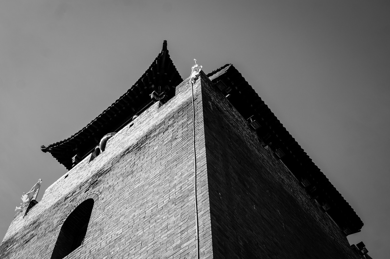 black and white ancient architecture china free photo