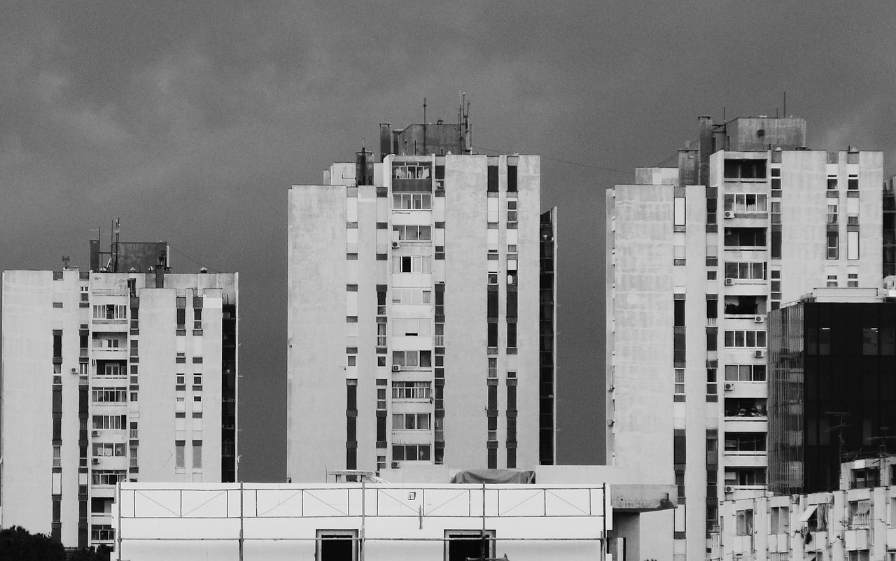 black and white urban city free photo
