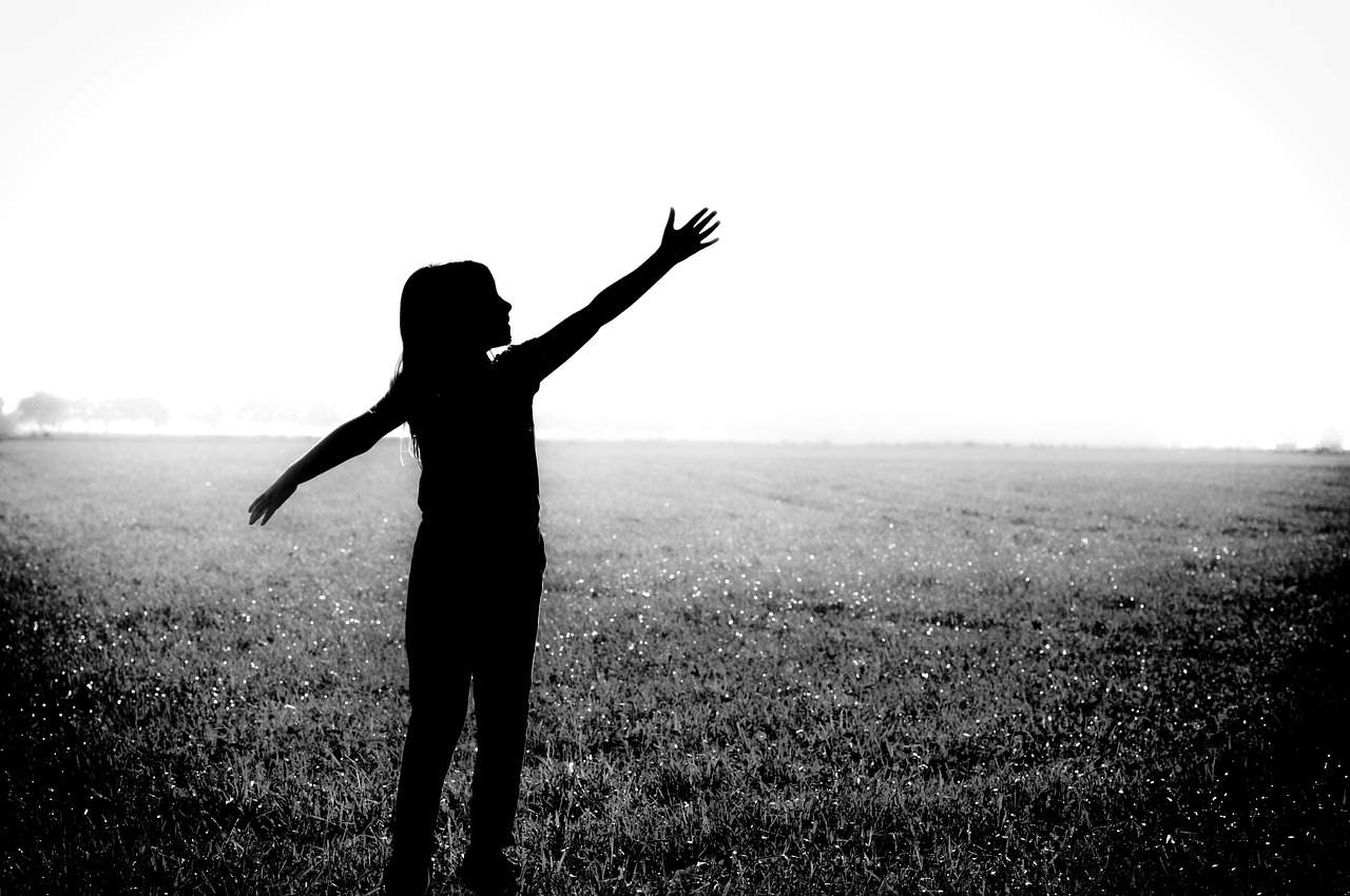 black and white silhouette girl free photo
