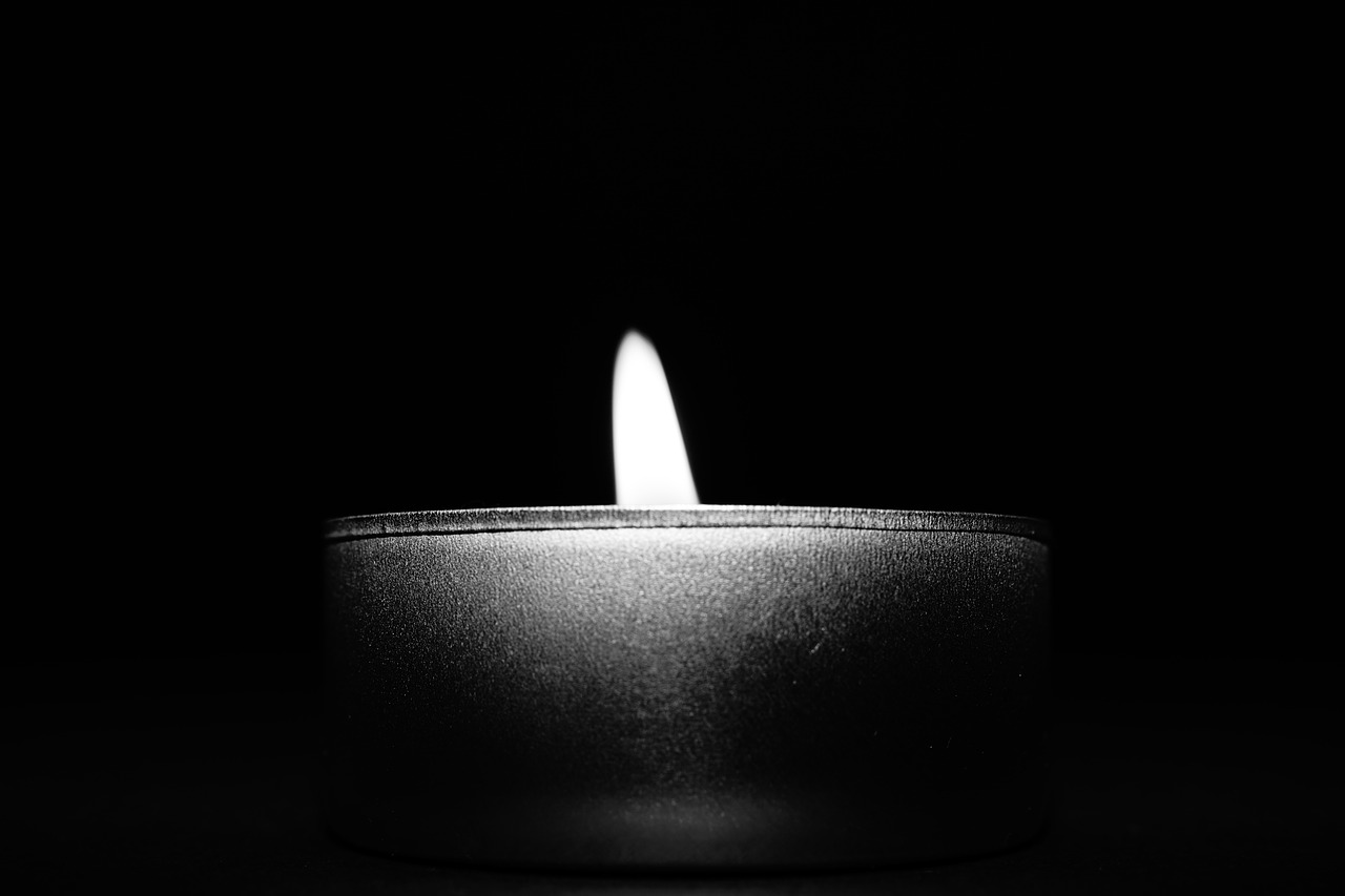 black and white candle light free photo