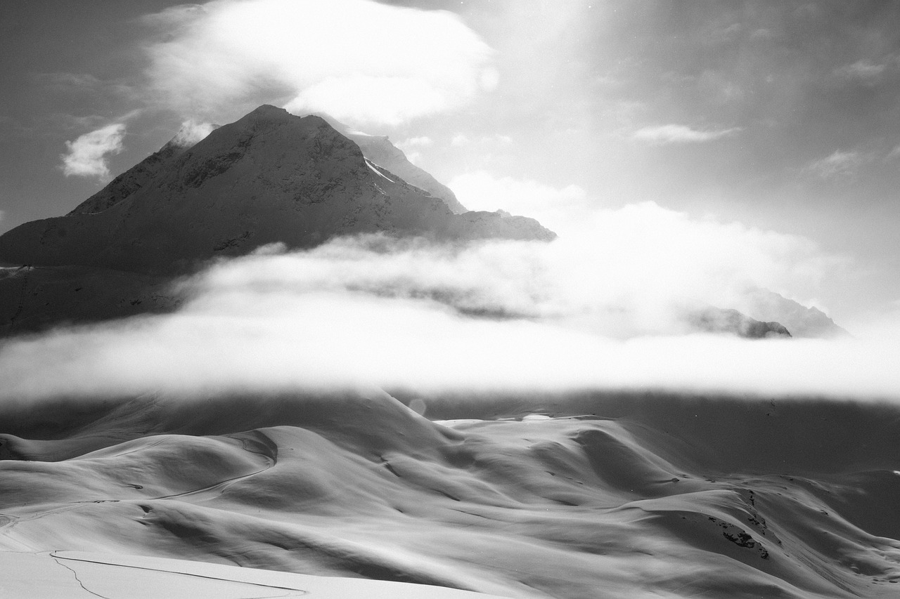 black and white mountain highland free photo