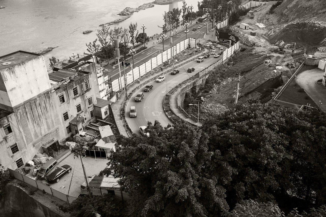 black and white chongqing overlook free photo