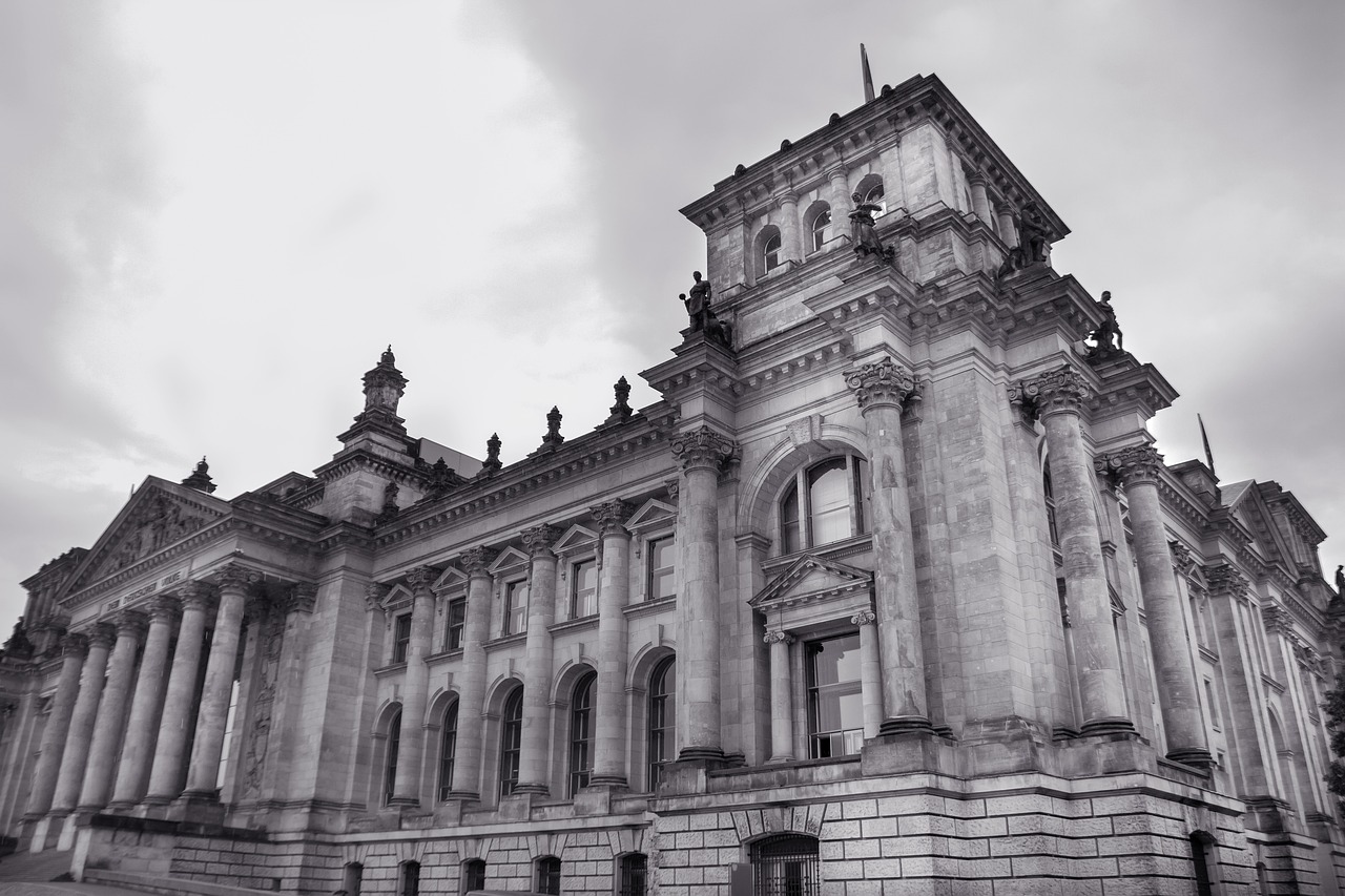 black and white berlin building free photo