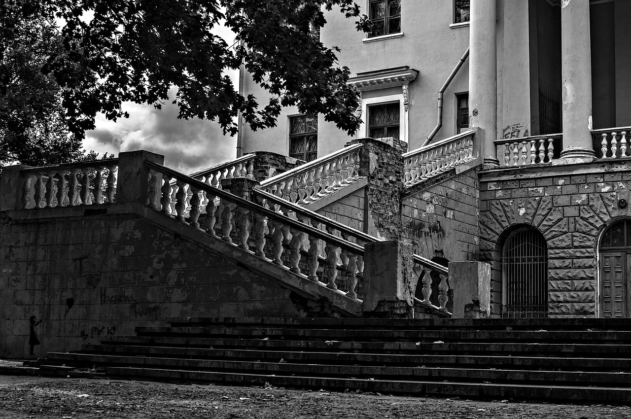 black and white architecture building free photo