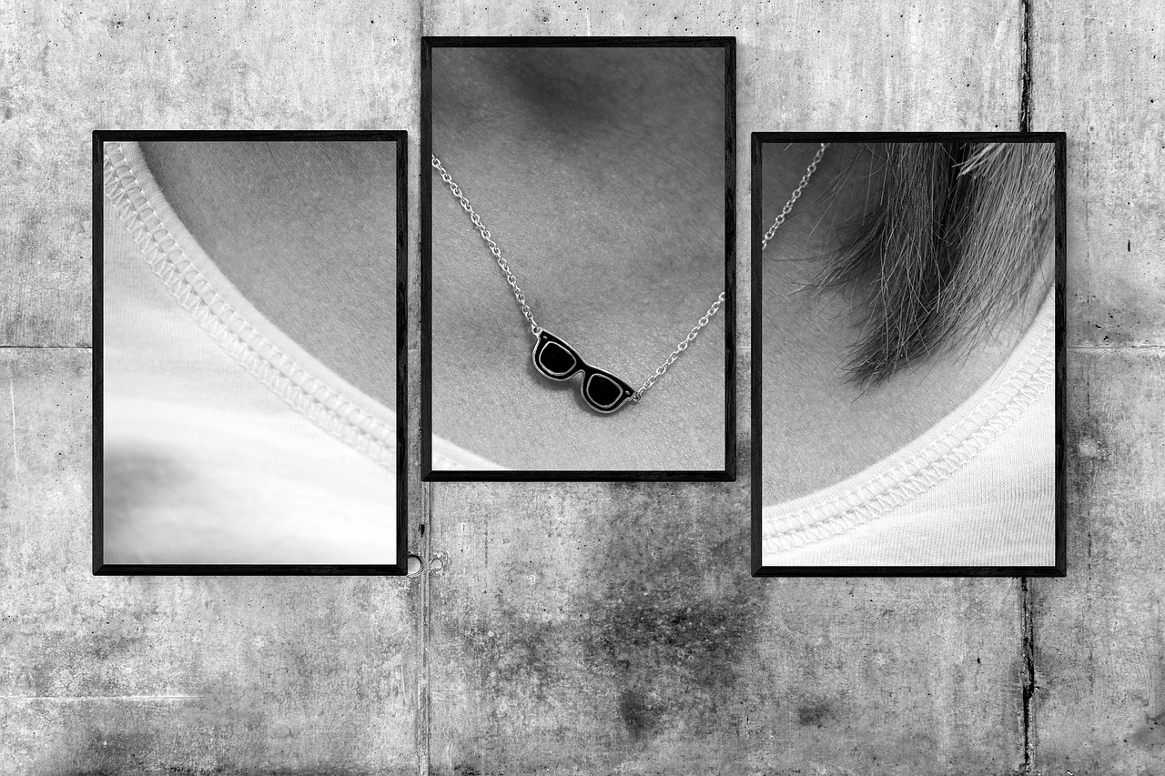 black and white  woman  necklace free photo
