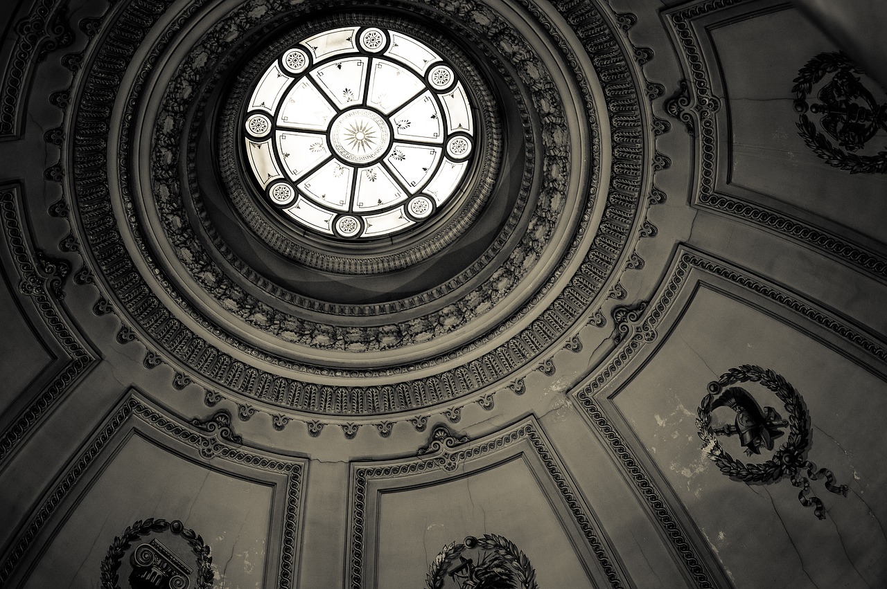 black and white  ceiling  building free photo