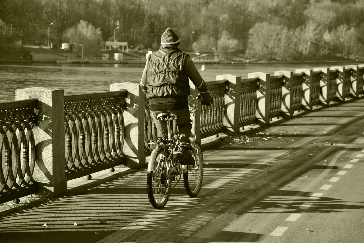 black and white  cyclist  man free photo