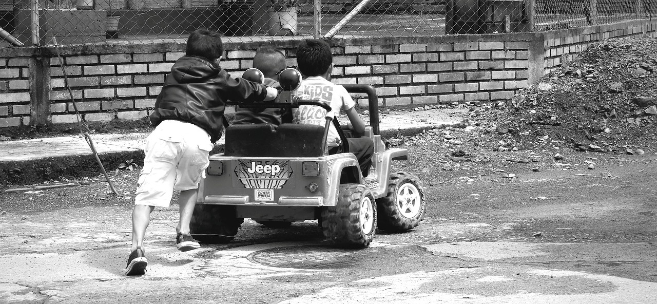 black and white  children  joy free photo