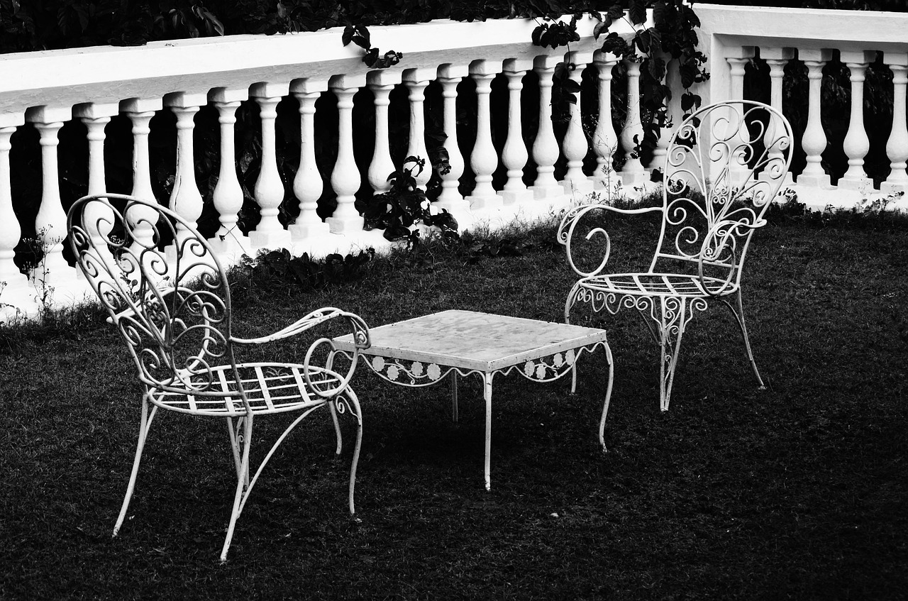 black and white chairs vintage free photo