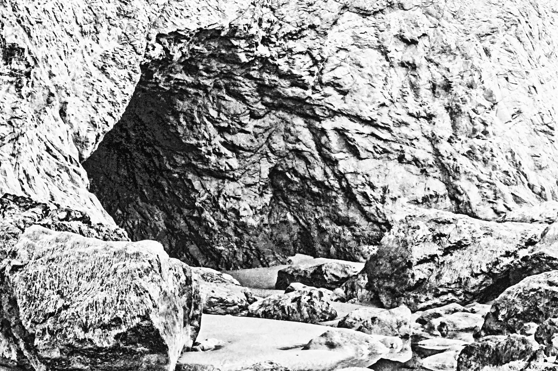 cave caves black white free photo