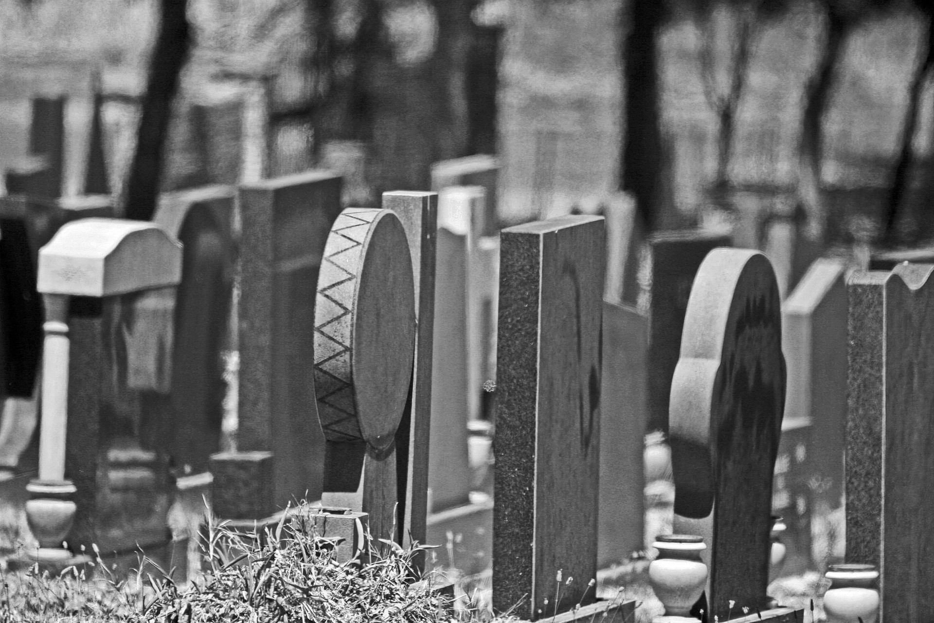 graveyard tombstones black and white tombstones free photo