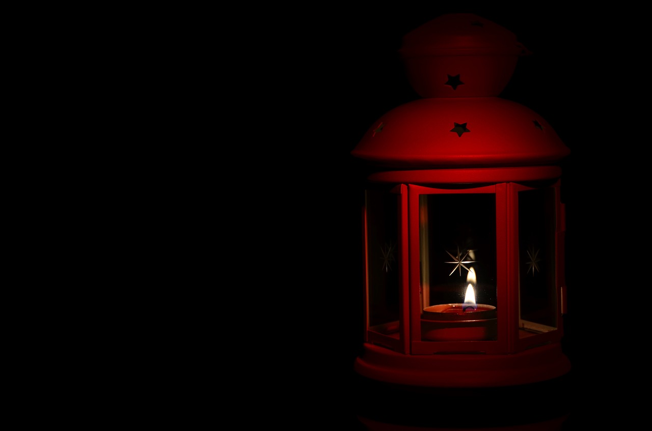 black background lantern candle free photo