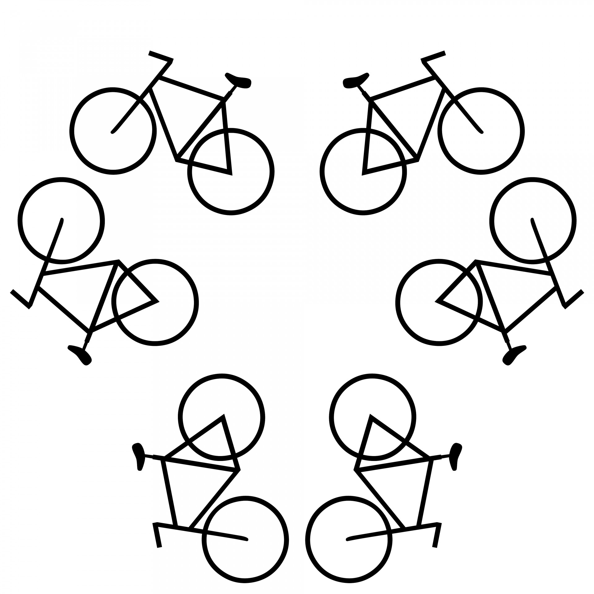 six kaleidoscope bikes free photo
