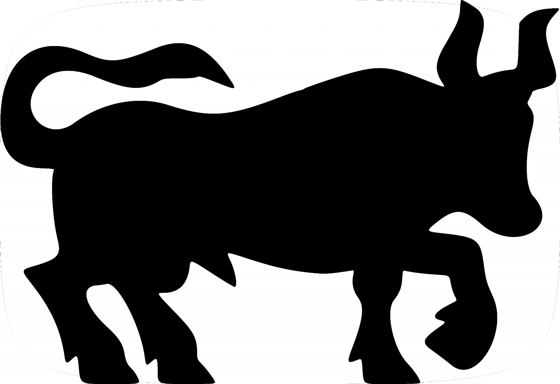 black bull silhouette free photo