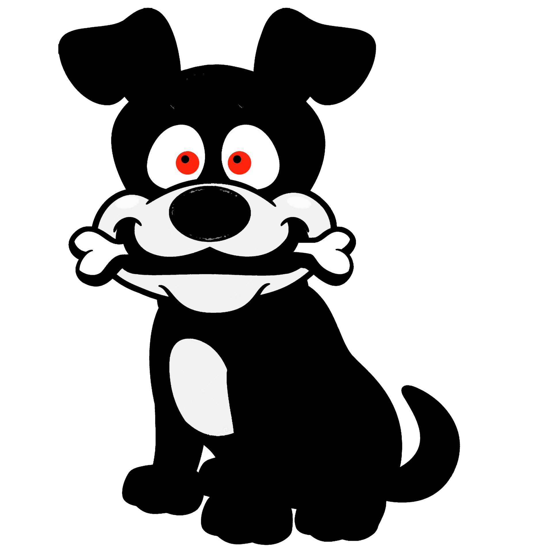 Download free photo of Black,dog,cartoon,silhouette,bone - from 