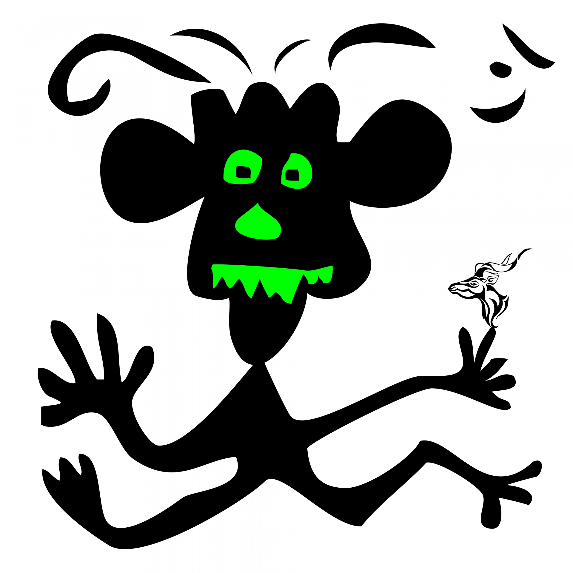 black monster caricature free photo
