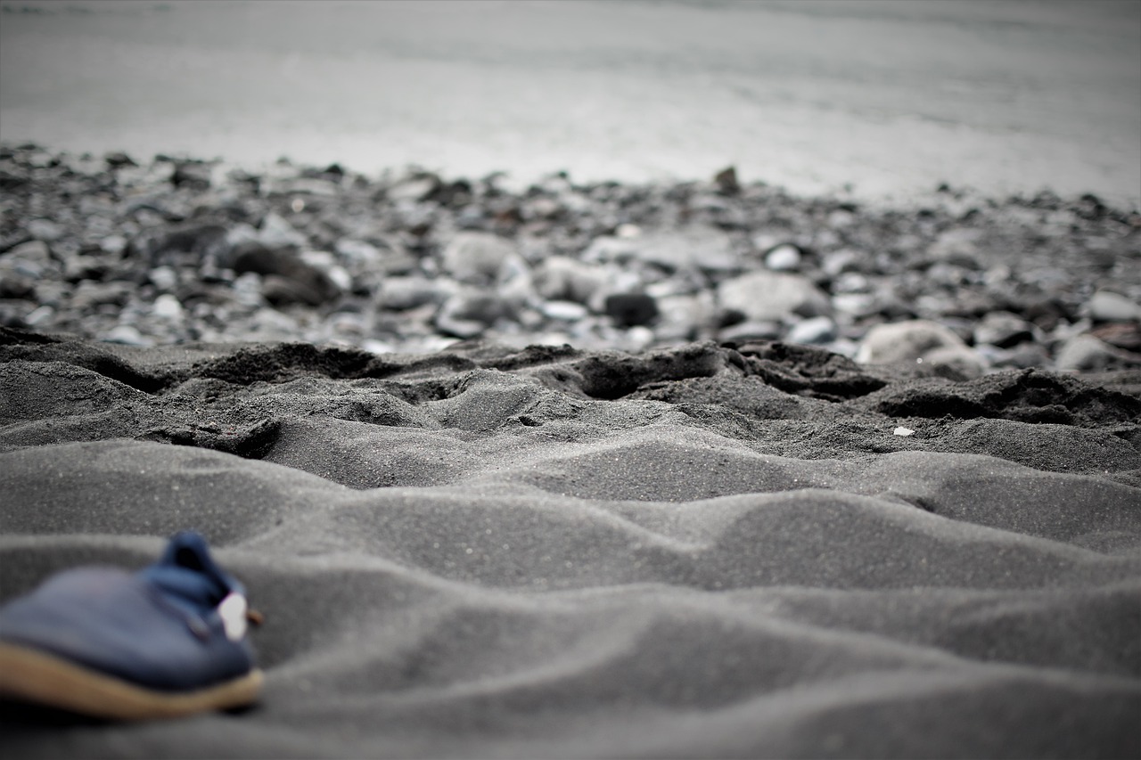 black sand  black sand beach  beach free photo