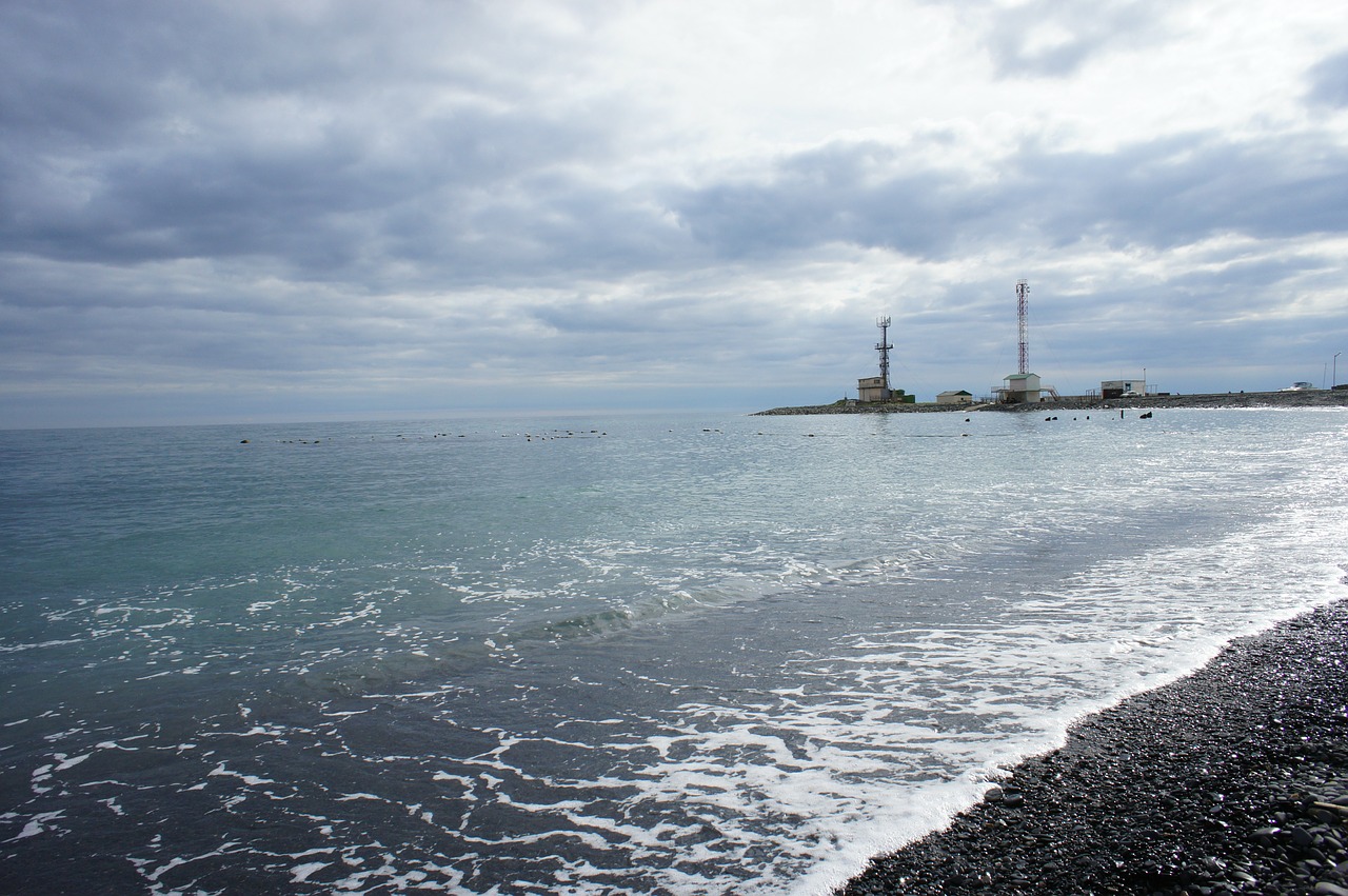 black sea lighthouse big utrish free photo