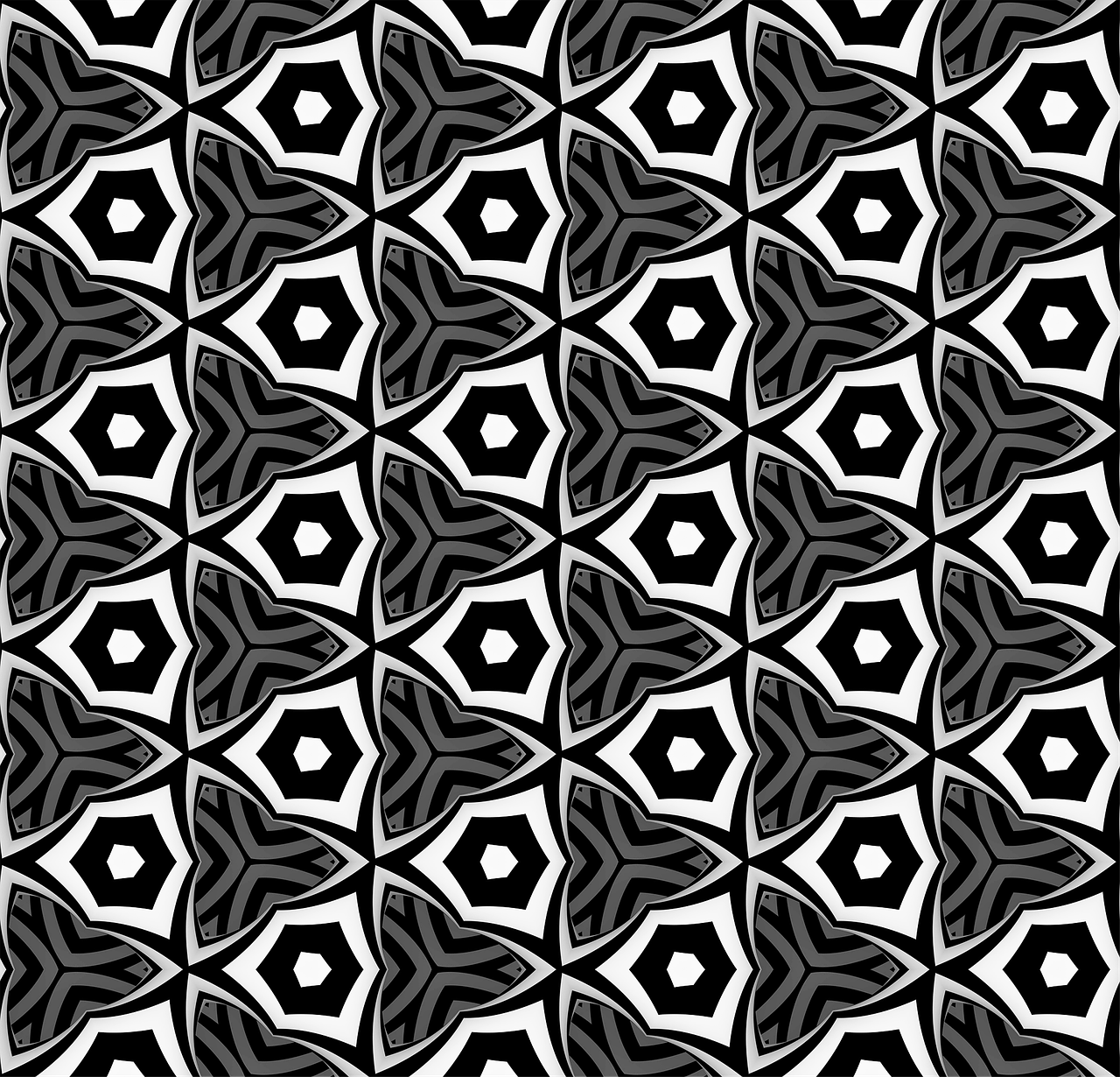 black white pattern design free photo