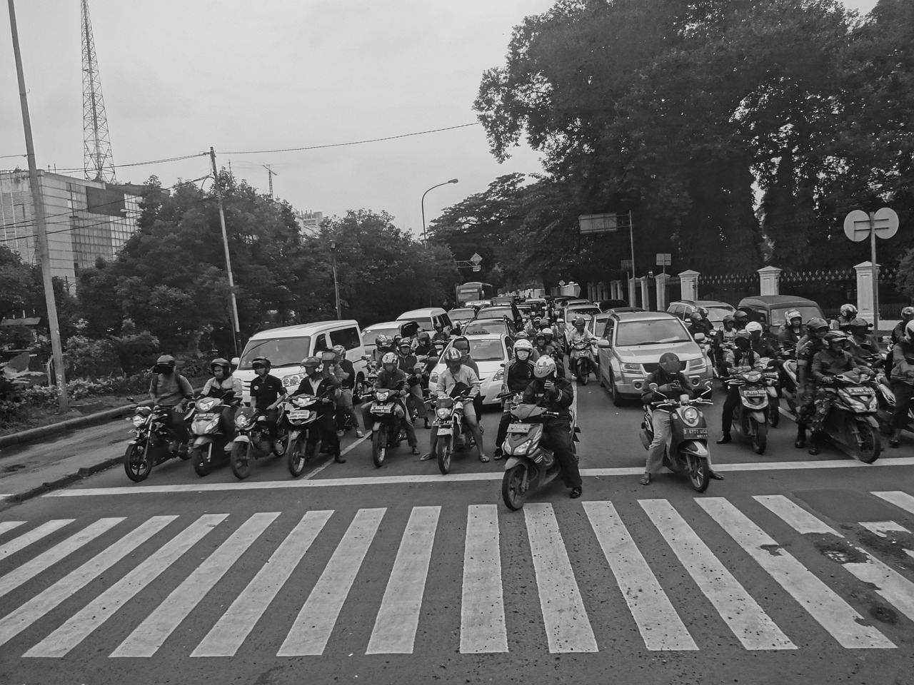 black white motorcycle people free photo