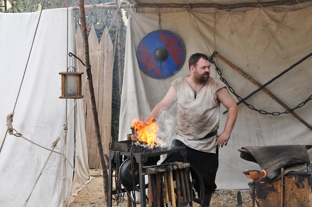 blacksmith medieval market forge free photo