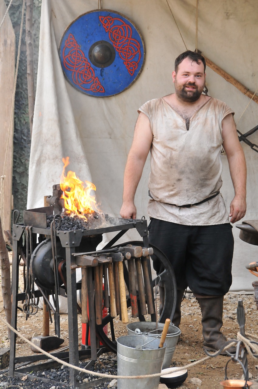 Download free photo of Blacksmith,middle ages,market,fire,man - from ...