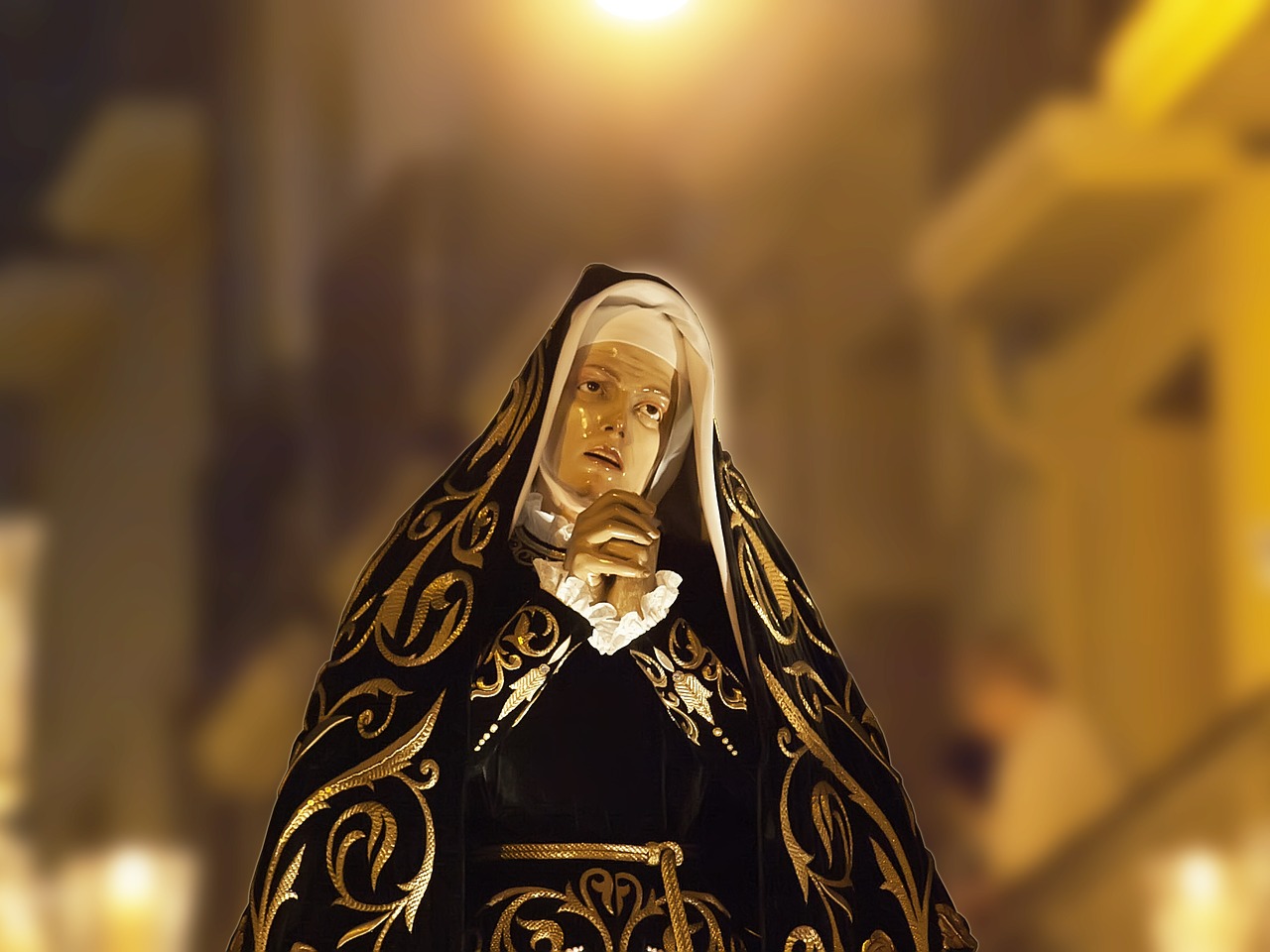 blessed virgin mary procession painful free photo