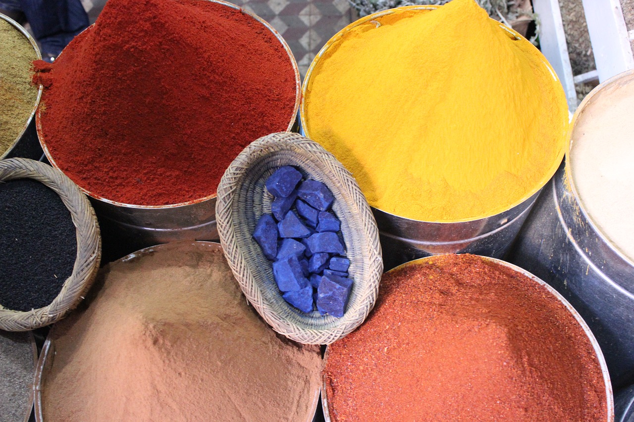 bleu majorelle color spices free photo