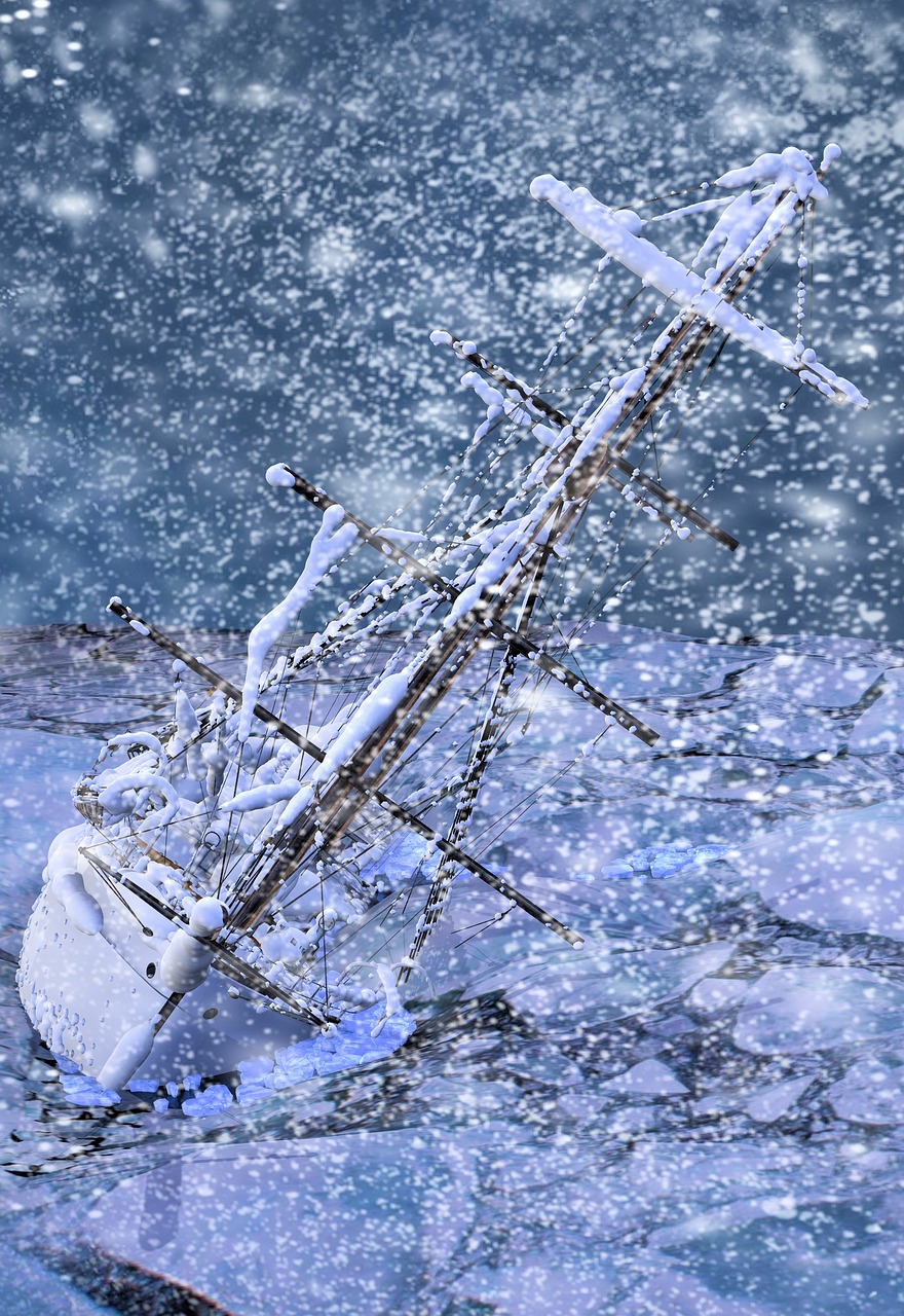 blizzard ship capsize free photo