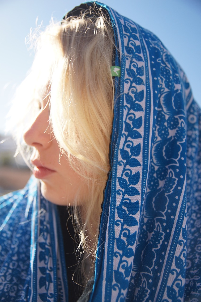 blond sun scarf free photo