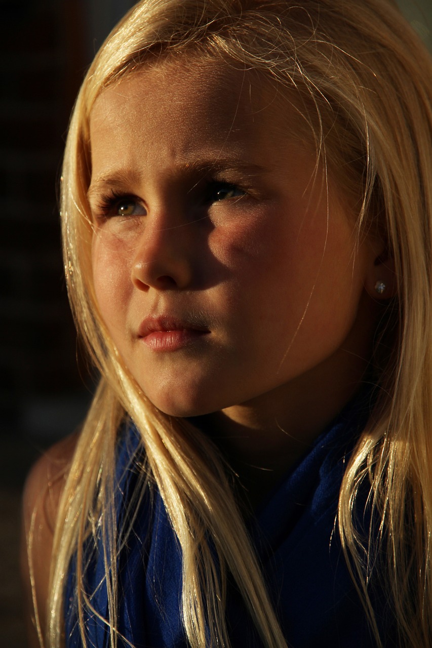 blonde girl evening sun free photo