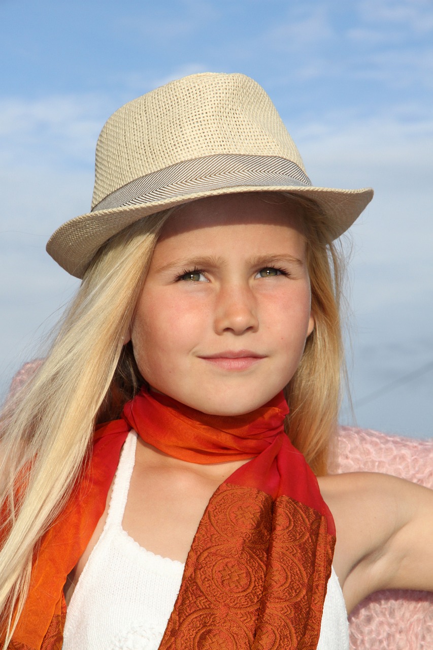 girl hat blonde free photo