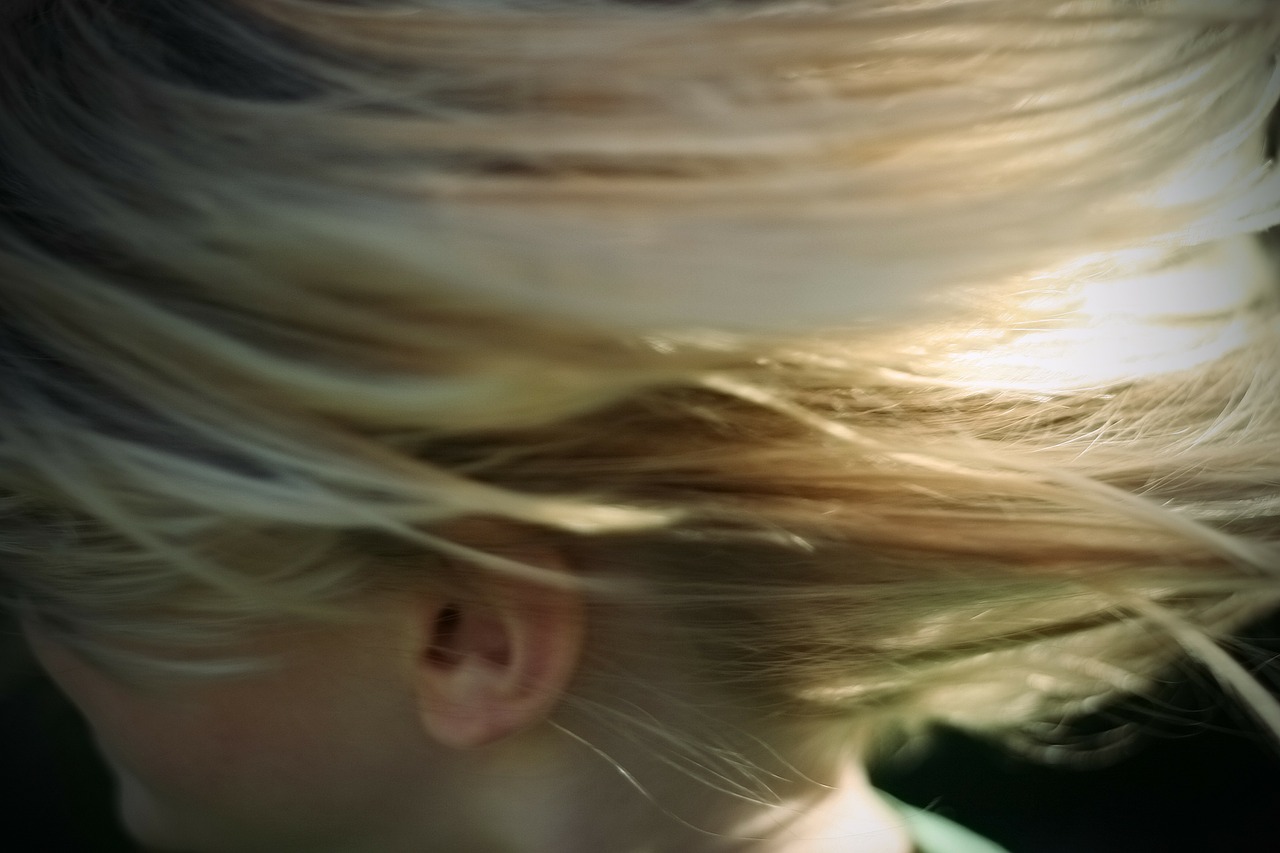 blonde hair girl abstract free photo