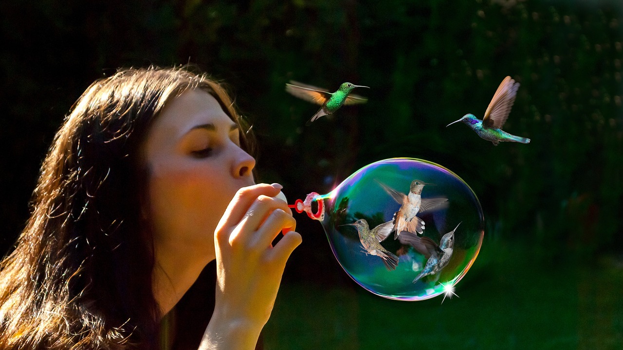 blow bubbles  woman  girl free photo