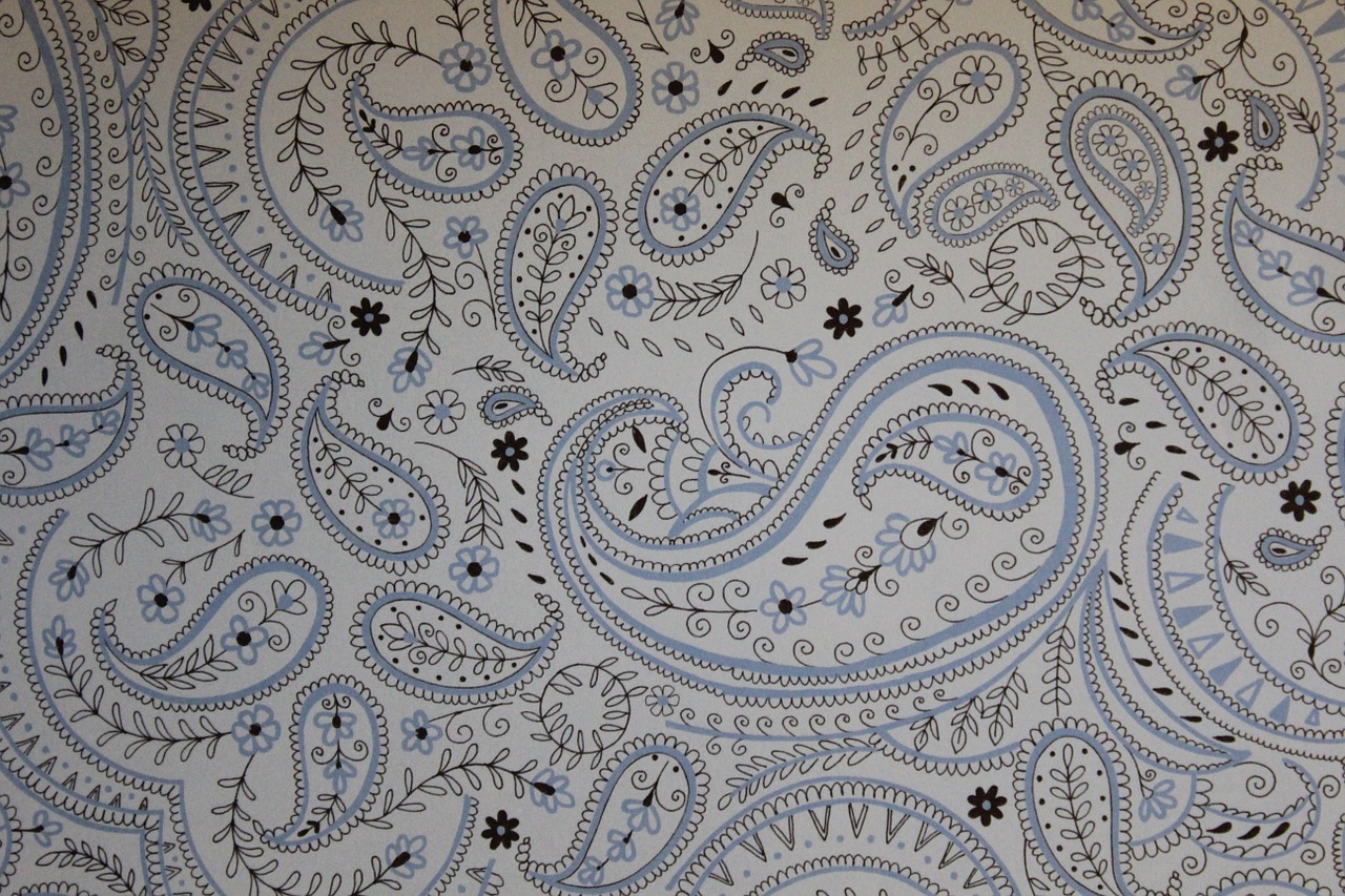 blue paisley background free photo