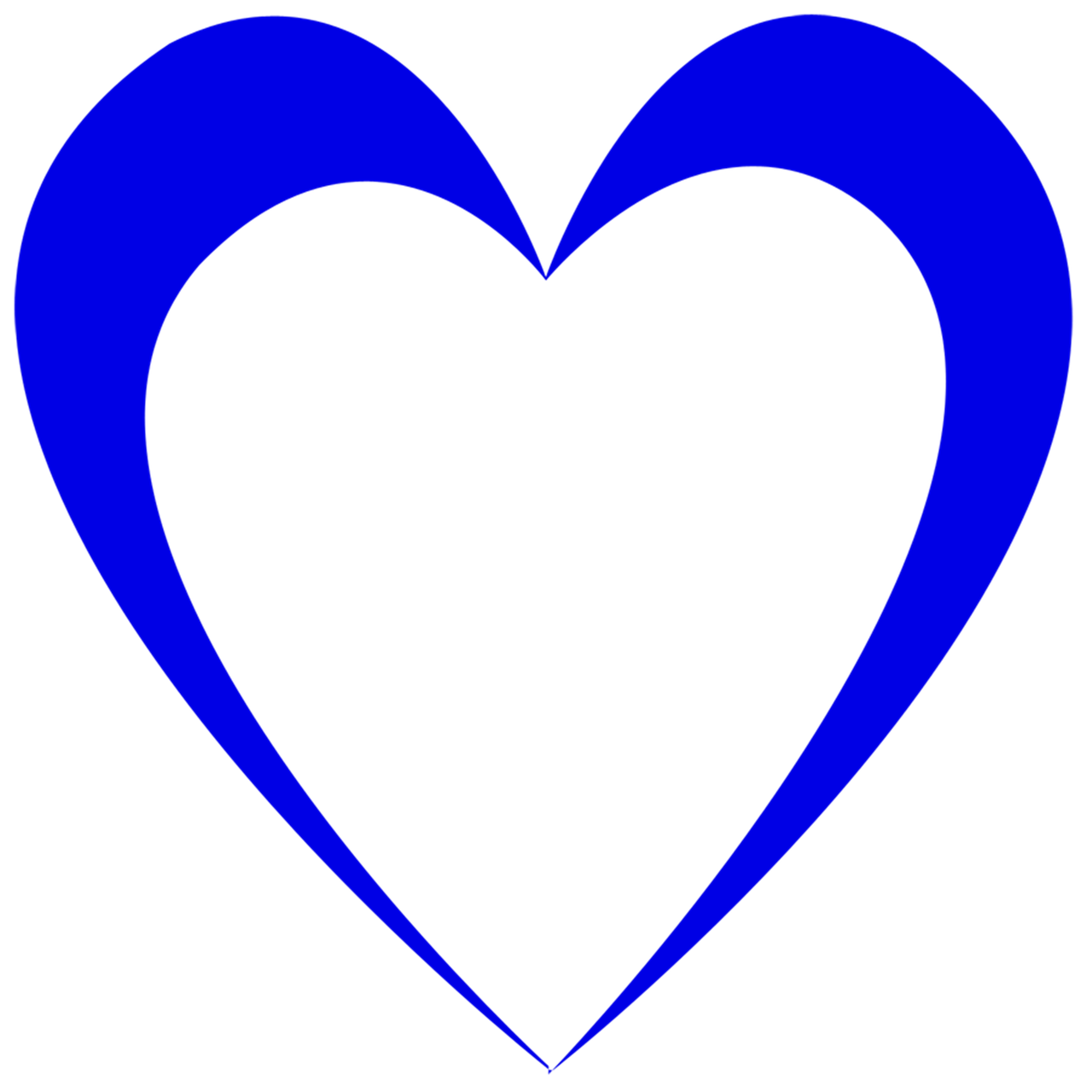 blue heart outline free photo