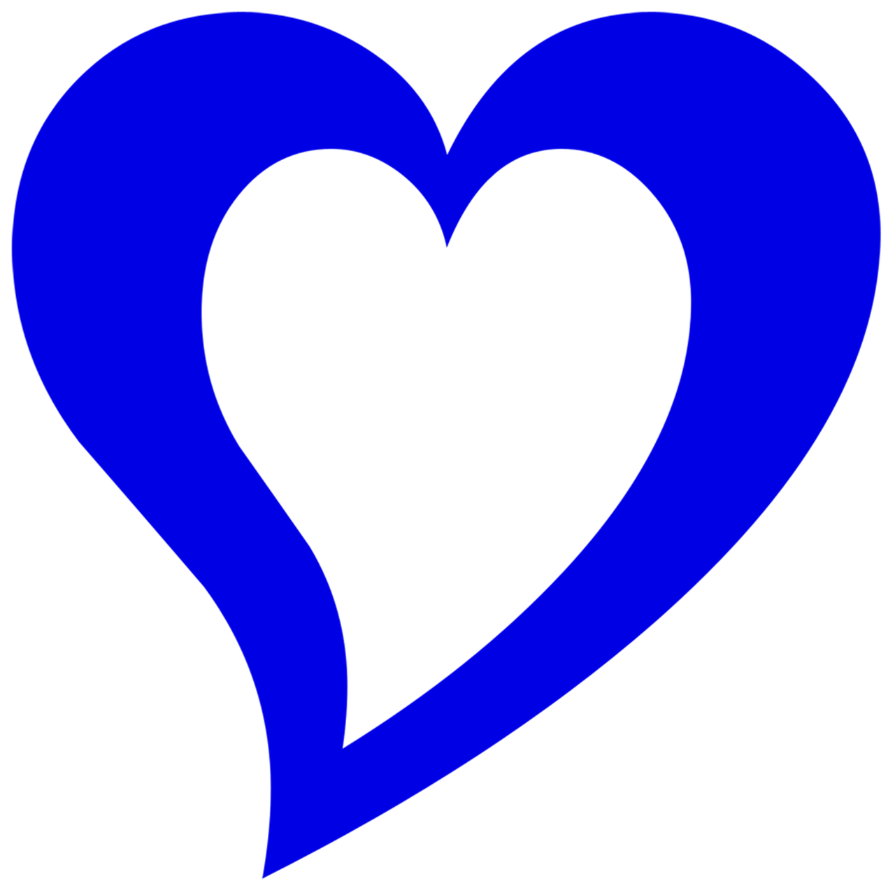 blue heart outline free photo