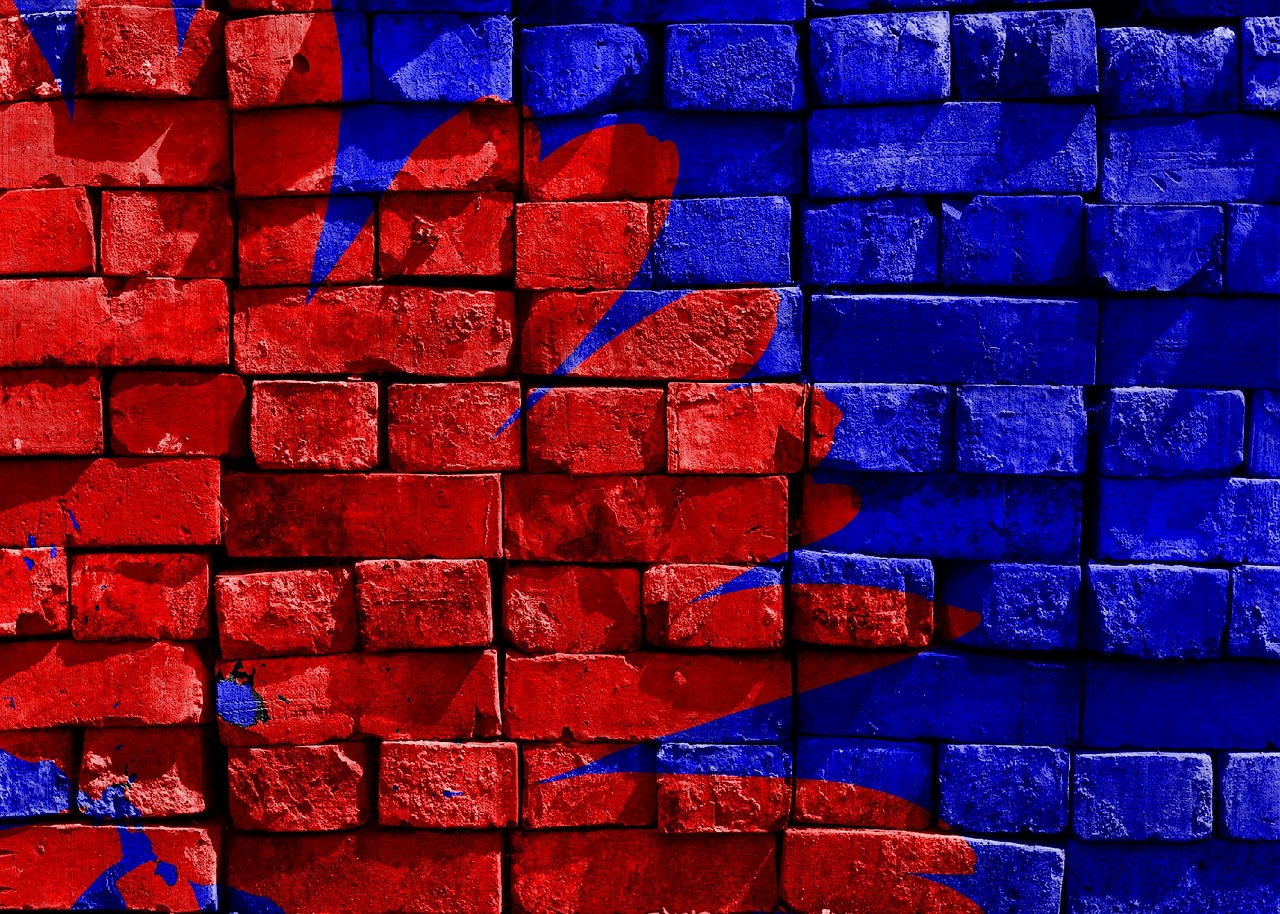 blue red painted free photo