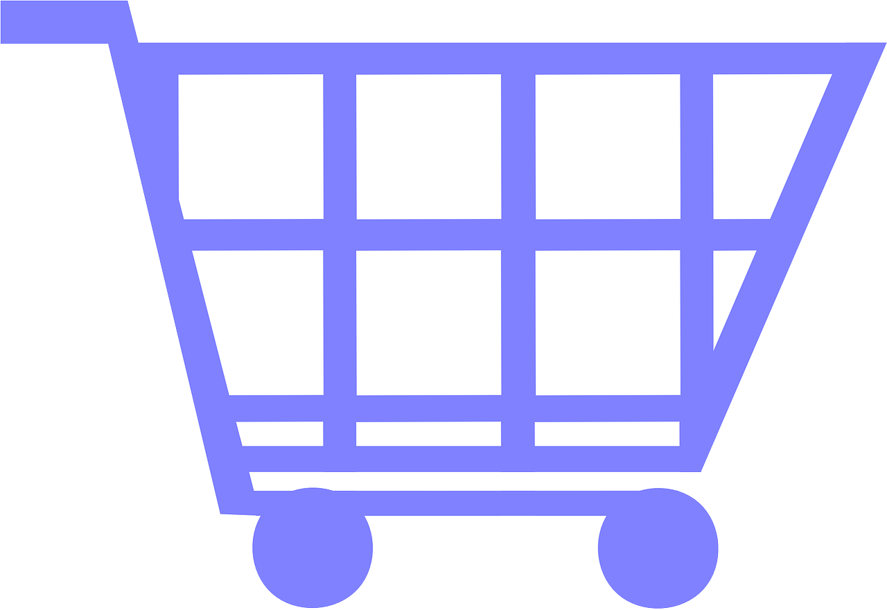 blue cart shopping free photo