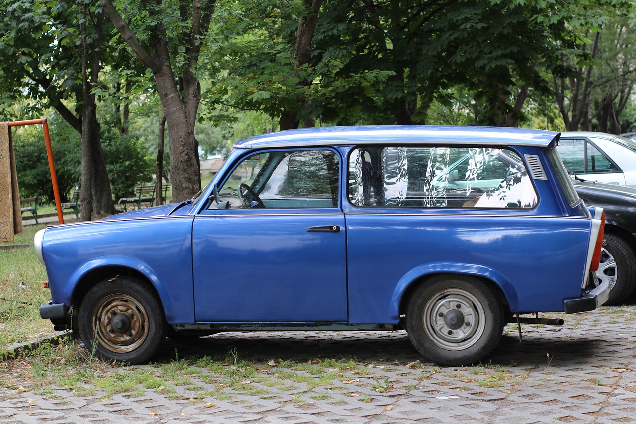 blue trabant car free photo