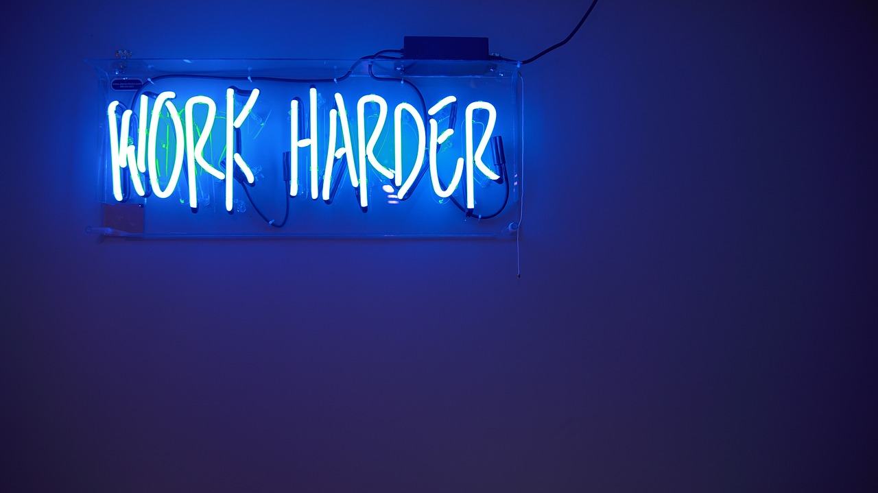 blue motivation neon lights free photo