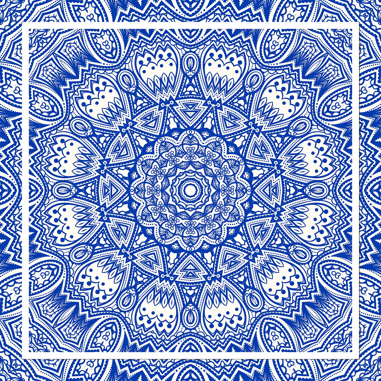 blue mandala kaleidoscope free photo