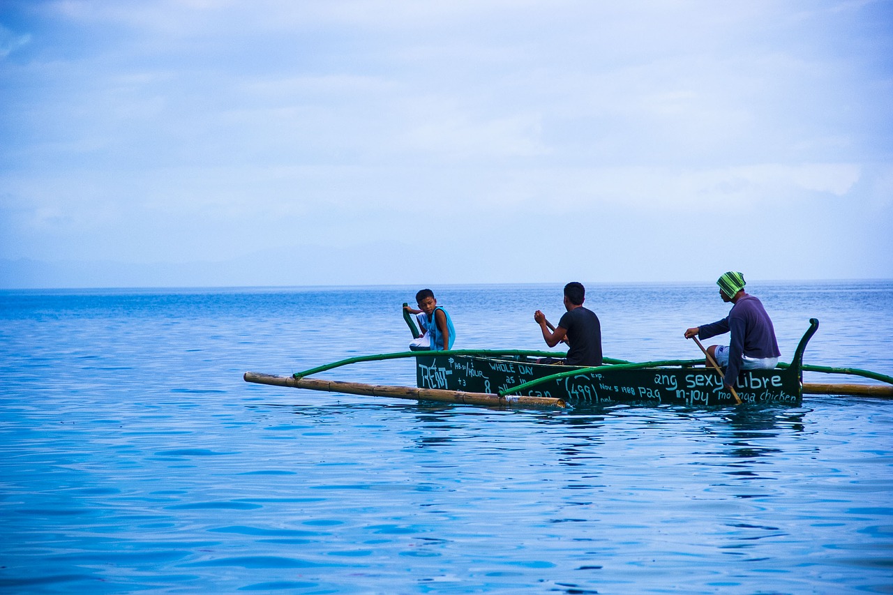 blue boat water free photo