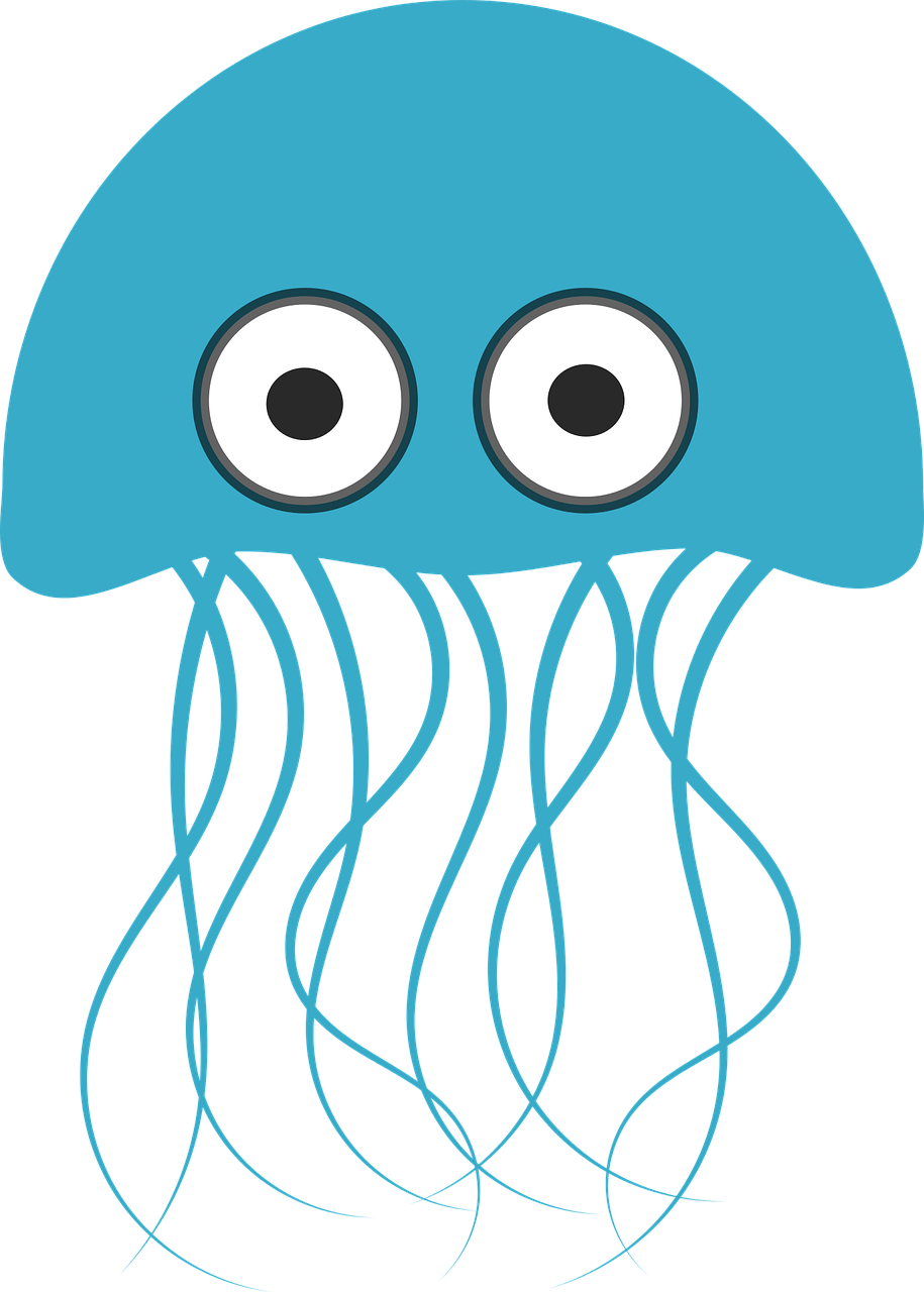 blue cartoon jellyfish free photo