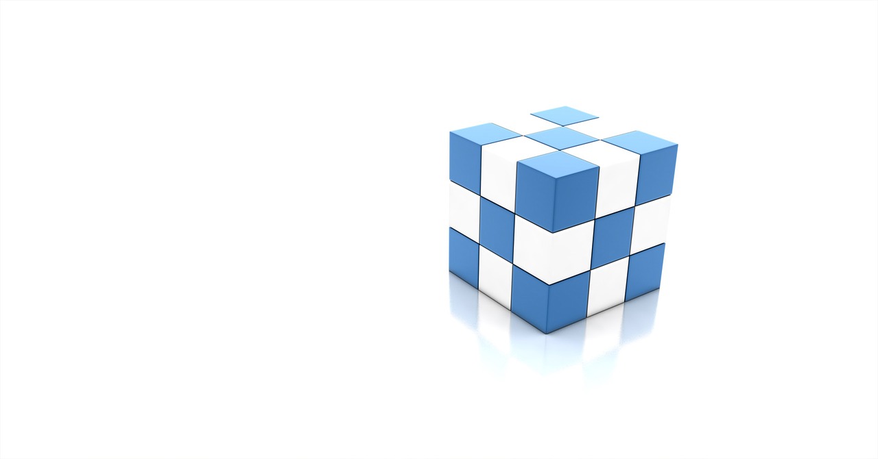 blue cube design free photo