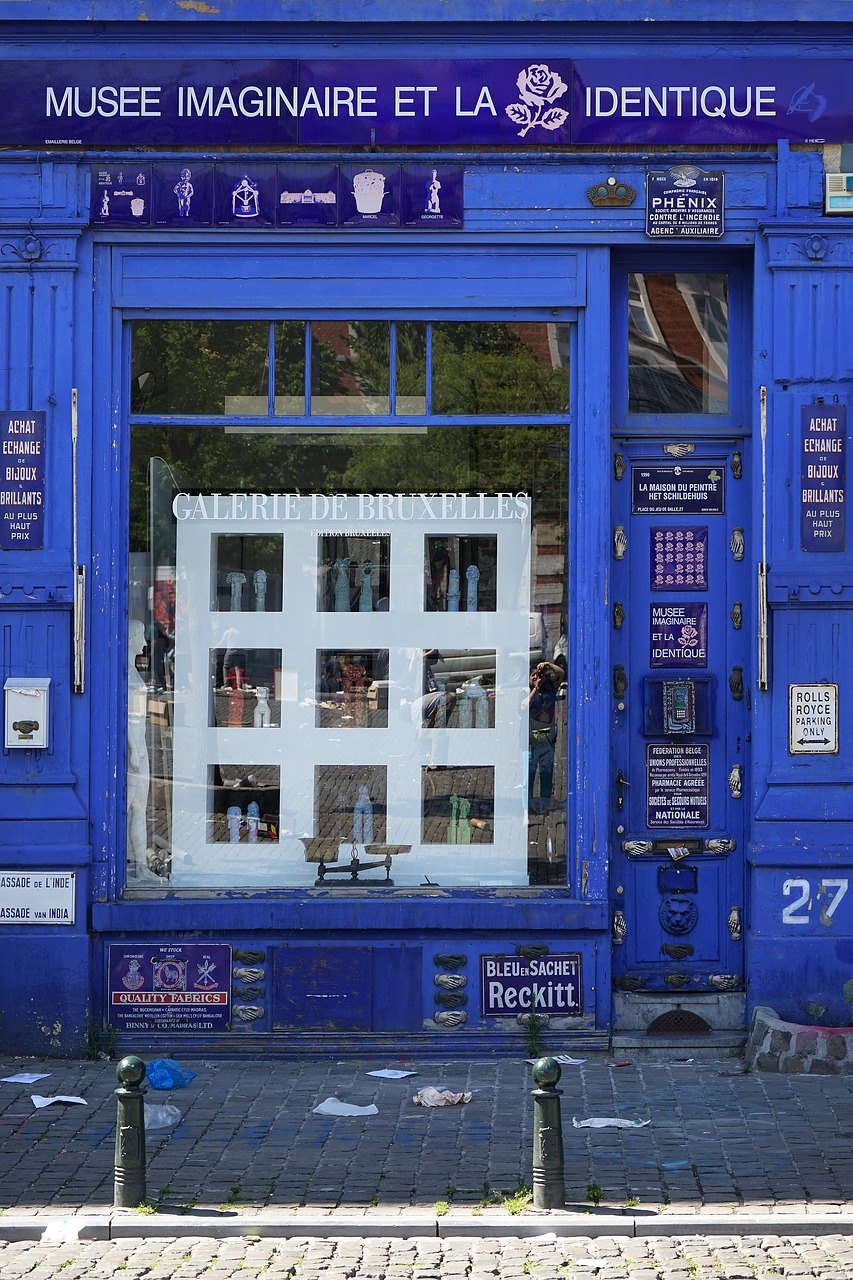 blue facade architecture free photo